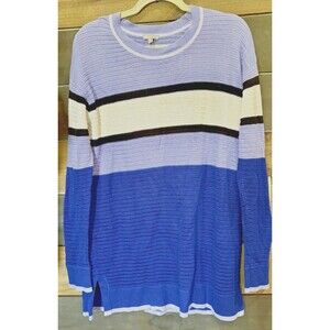 T By Talbots Sweater / Women's Periwinkle, Blue Stripe Size M